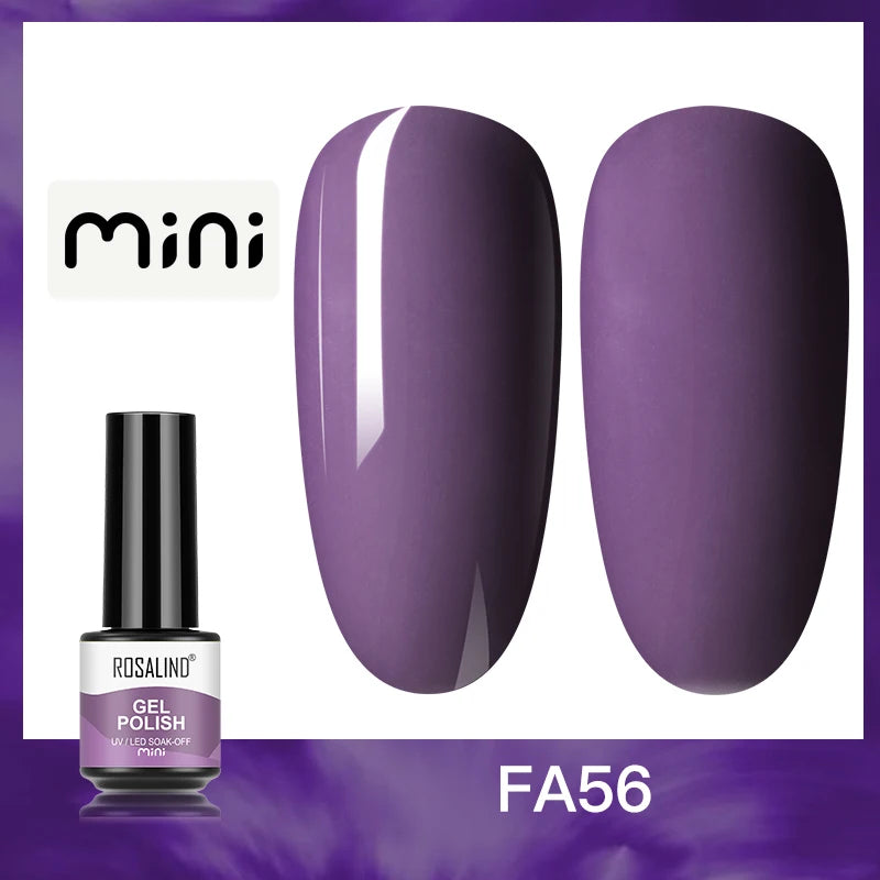 ROSALIND Bright Gel Nail Polish Mini 5ml Gel Polish Colorful Need UV Nail Lamp Semi-Permanent Base Top Gel Varnishes